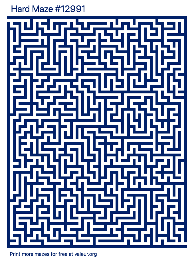 Free Printable Hard Maze number 12991