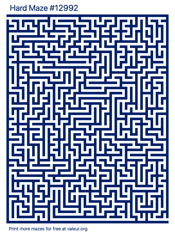 Free Printable Hard Maze number 12992