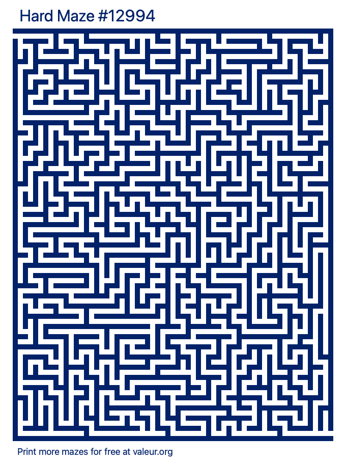 Free Printable Hard Maze number 12994