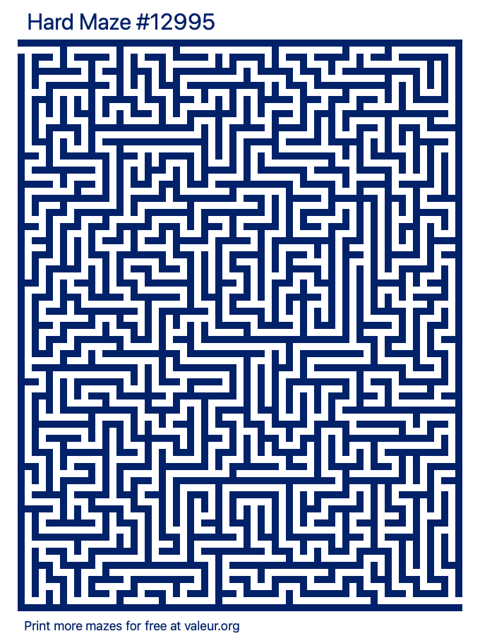 Free Printable Hard Maze number 12995