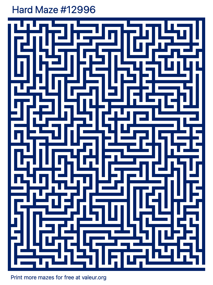 Free Printable Hard Maze number 12996