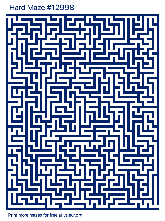 Free Printable Hard Maze number 12998