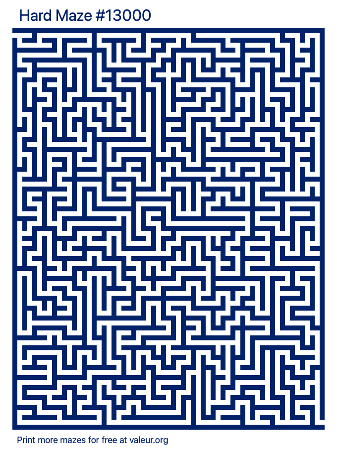 Free Printable Hard Maze number 13000