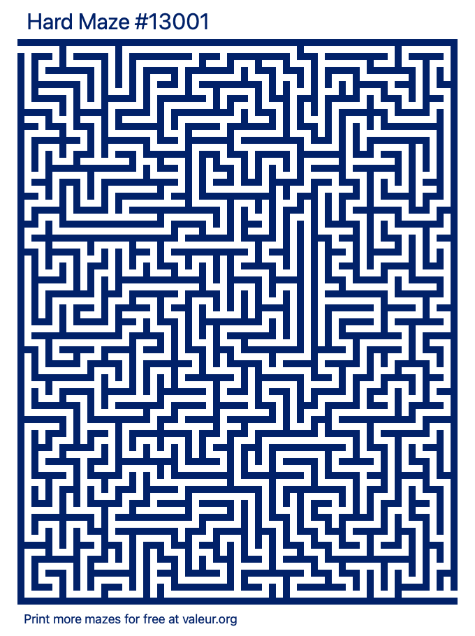 Free Printable Hard Maze number 13001