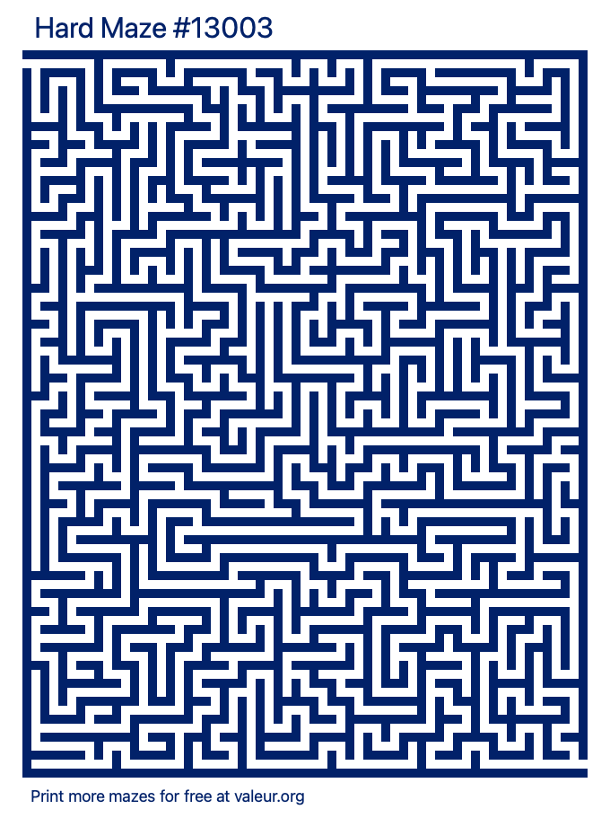 Free Printable Hard Maze number 13003