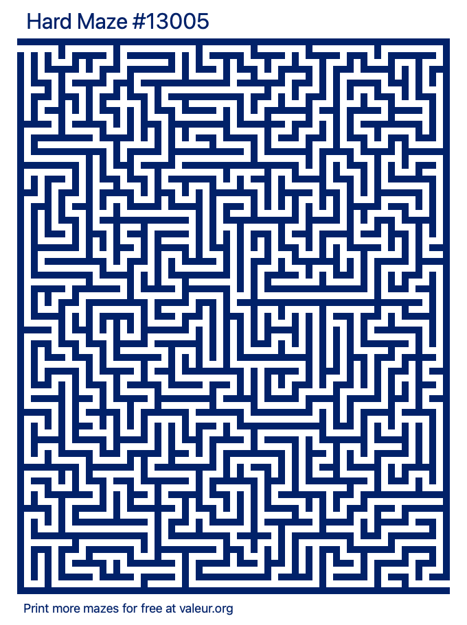 Free Printable Hard Maze number 13005