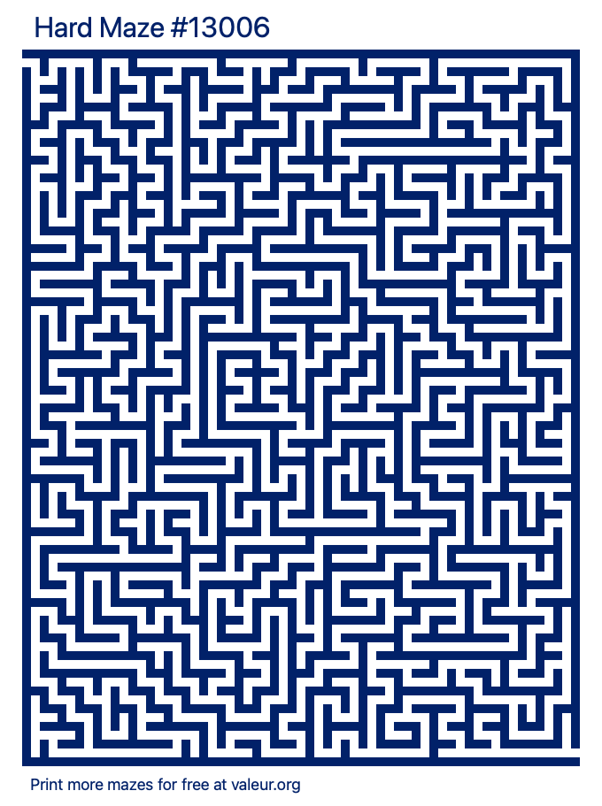 Free Printable Hard Maze number 13006