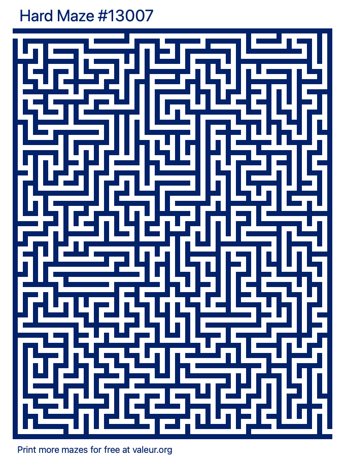Free Printable Hard Maze number 13007