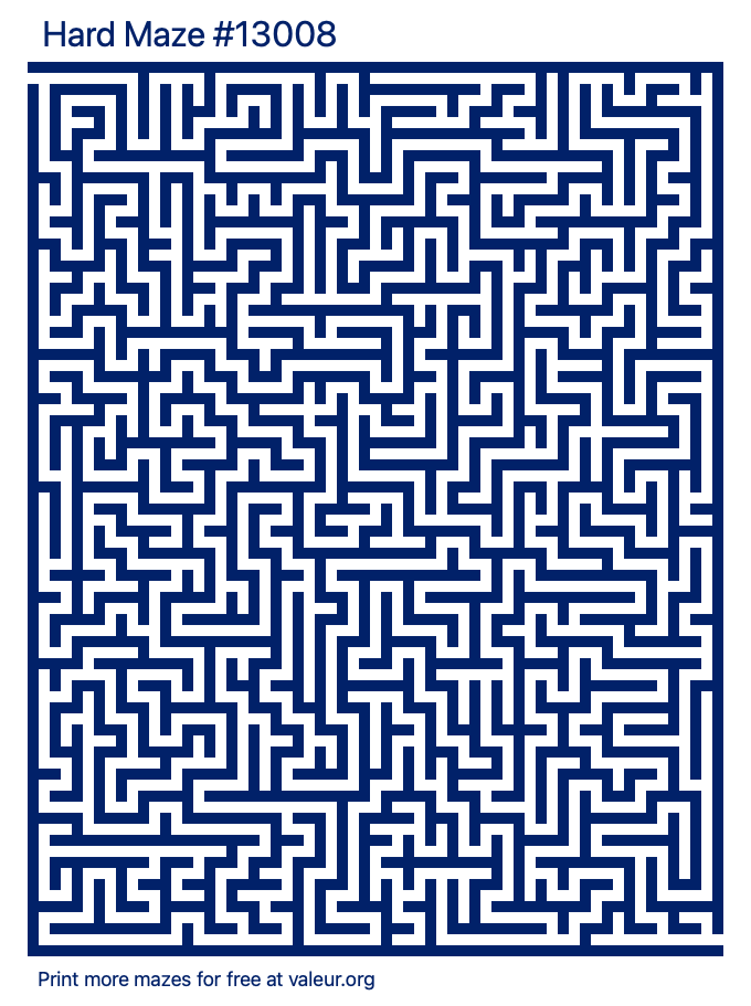 Free Printable Hard Maze number 13008