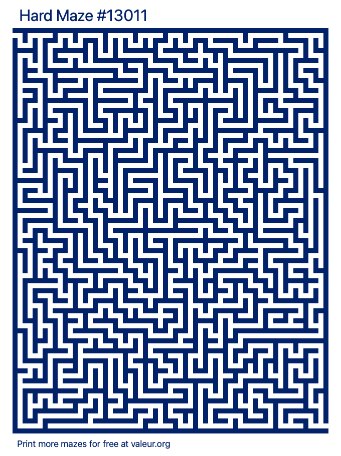 Free Printable Hard Maze number 13011