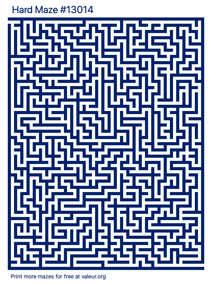 Free Printable Hard Maze number 13014