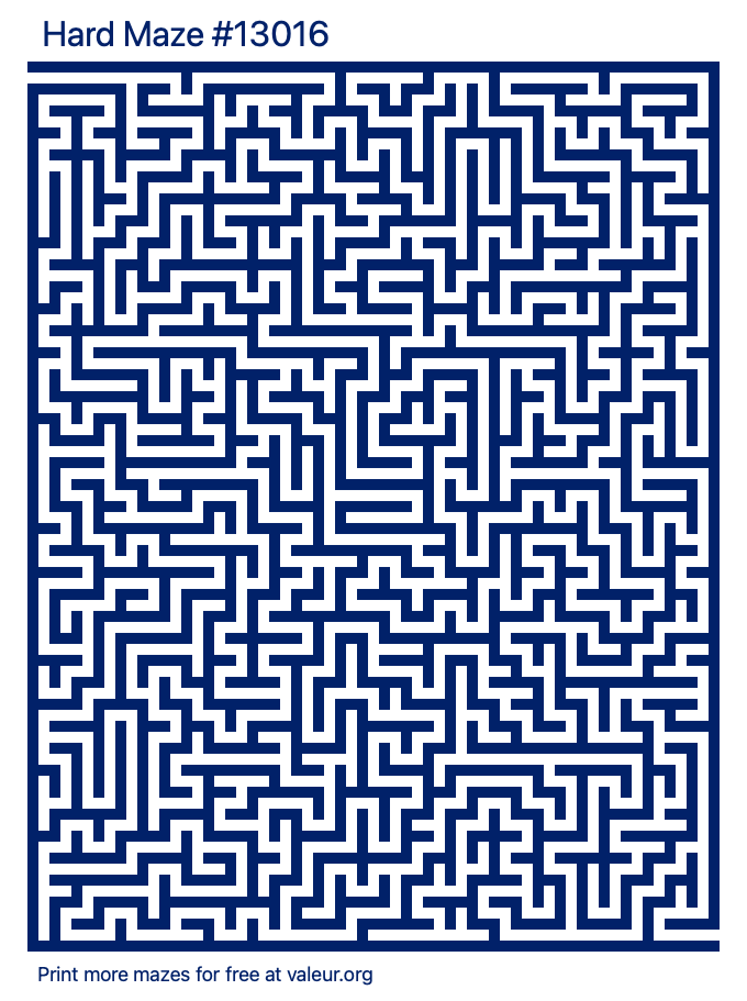 Free Printable Hard Maze number 13016