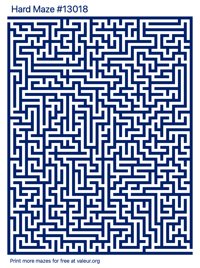 Free Printable Hard Maze number 13018