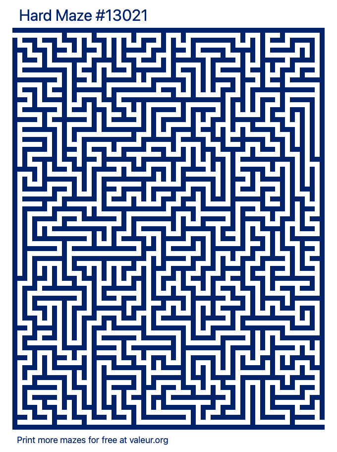 Free Printable Hard Maze number 13021