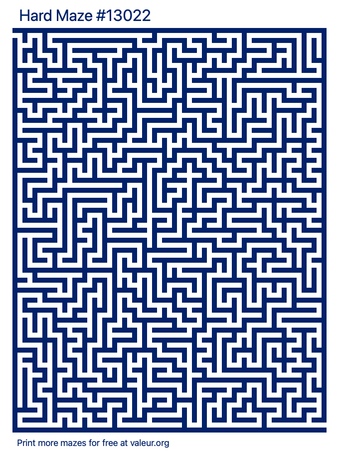Free Printable Hard Maze number 13022