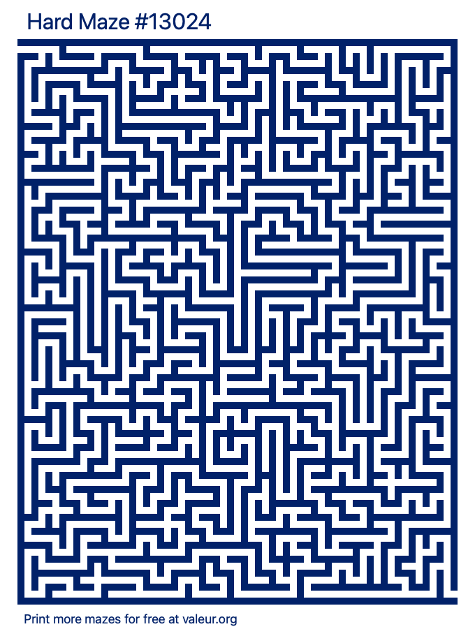 Free Printable Hard Maze number 13024