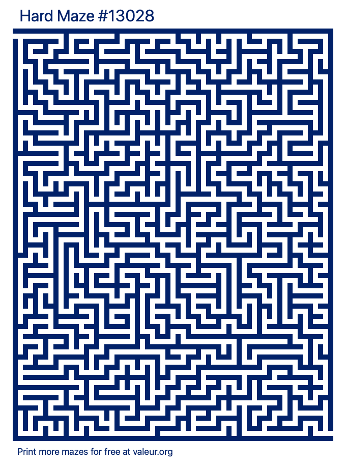 Free Printable Hard Maze number 13028