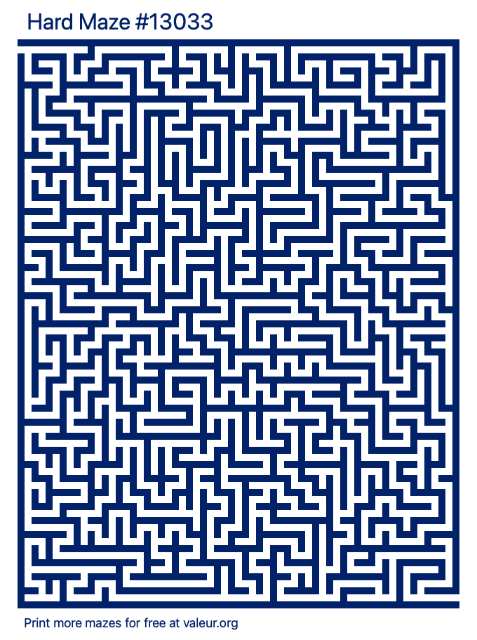 Free Printable Hard Maze number 13033