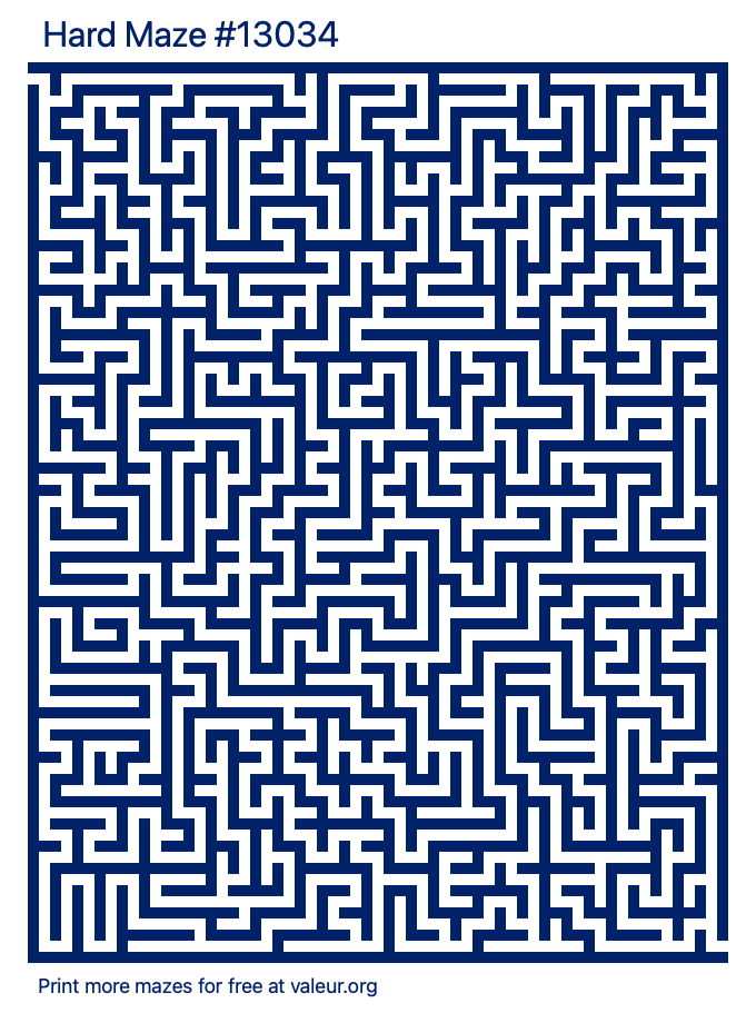 Free Printable Hard Maze number 13034
