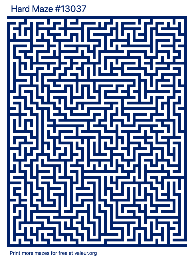 Free Printable Hard Maze number 13037