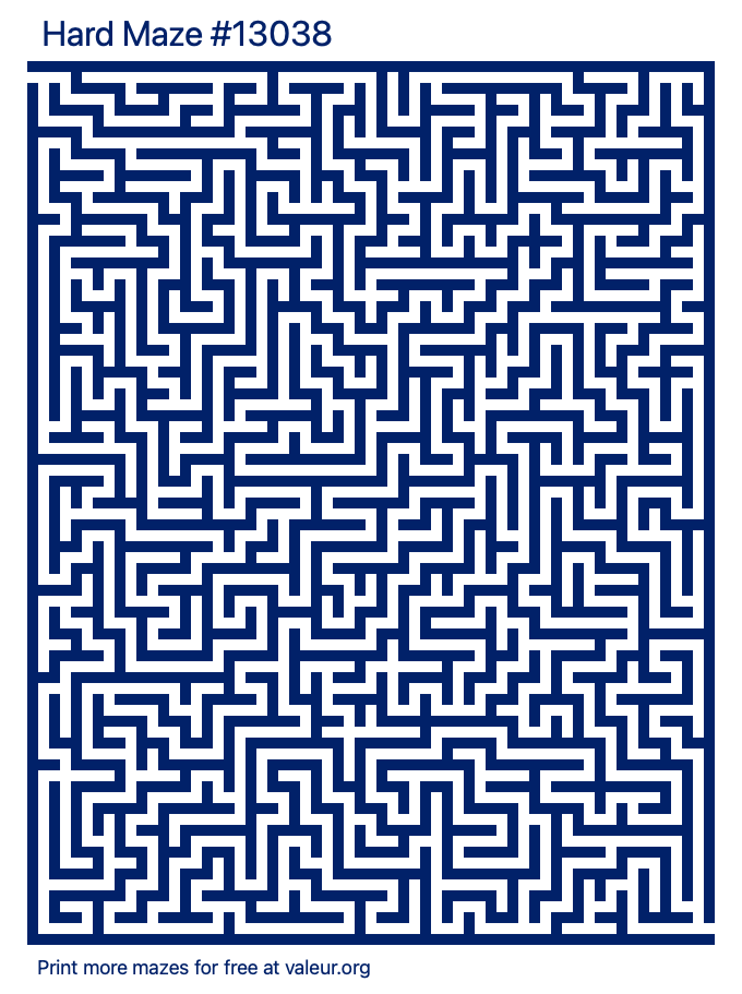 Free Printable Hard Maze number 13038