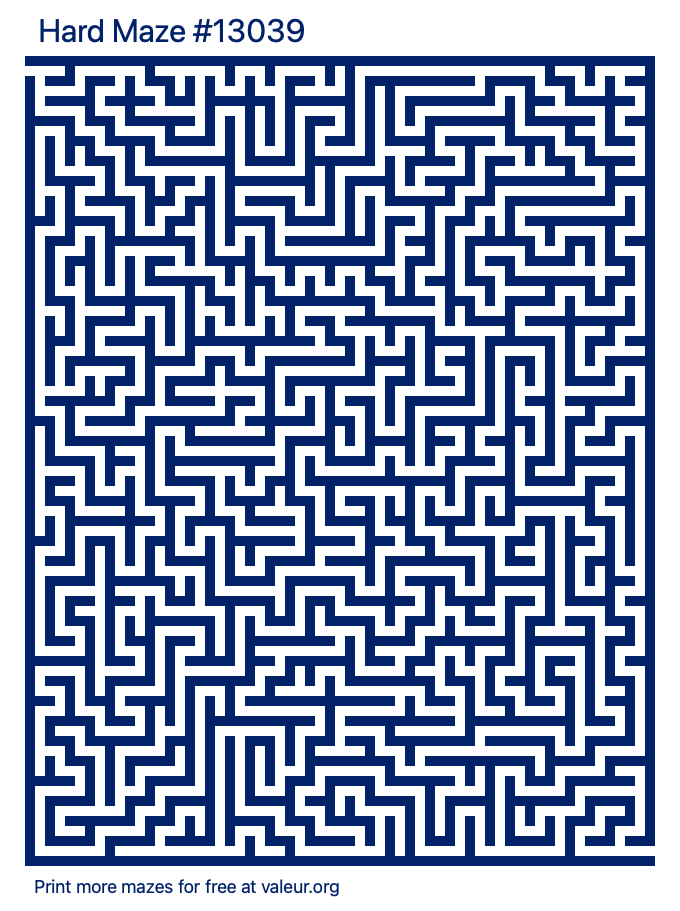 Free Printable Hard Maze number 13039