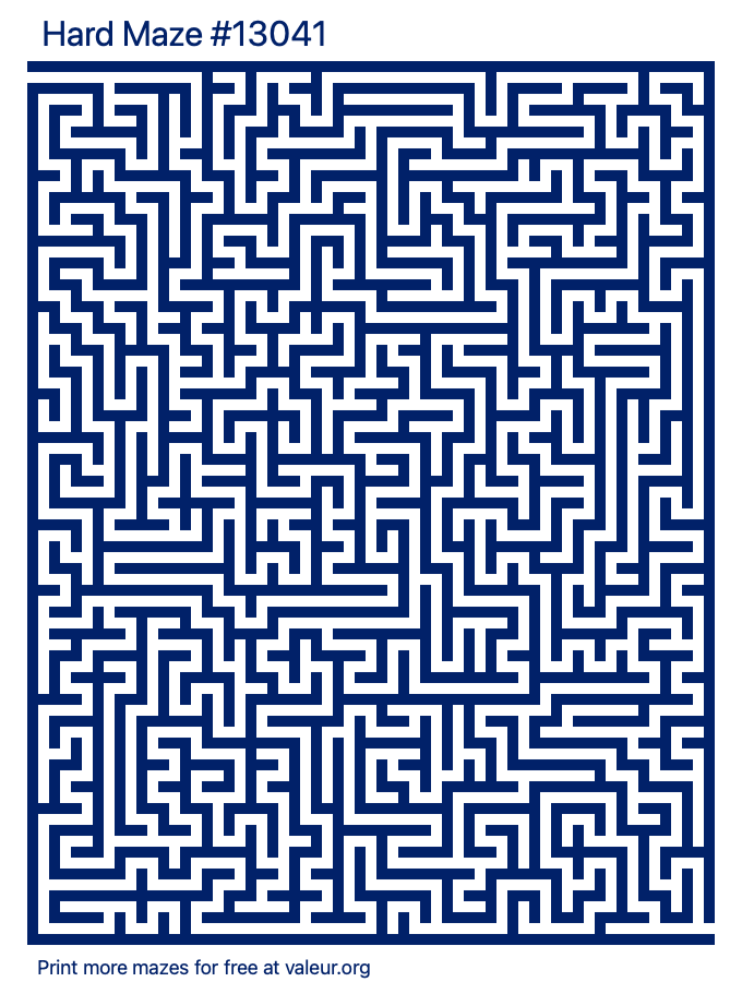 Free Printable Hard Maze number 13041