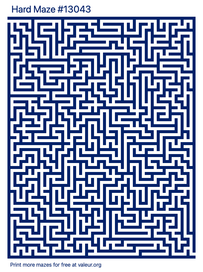 Free Printable Hard Maze number 13043