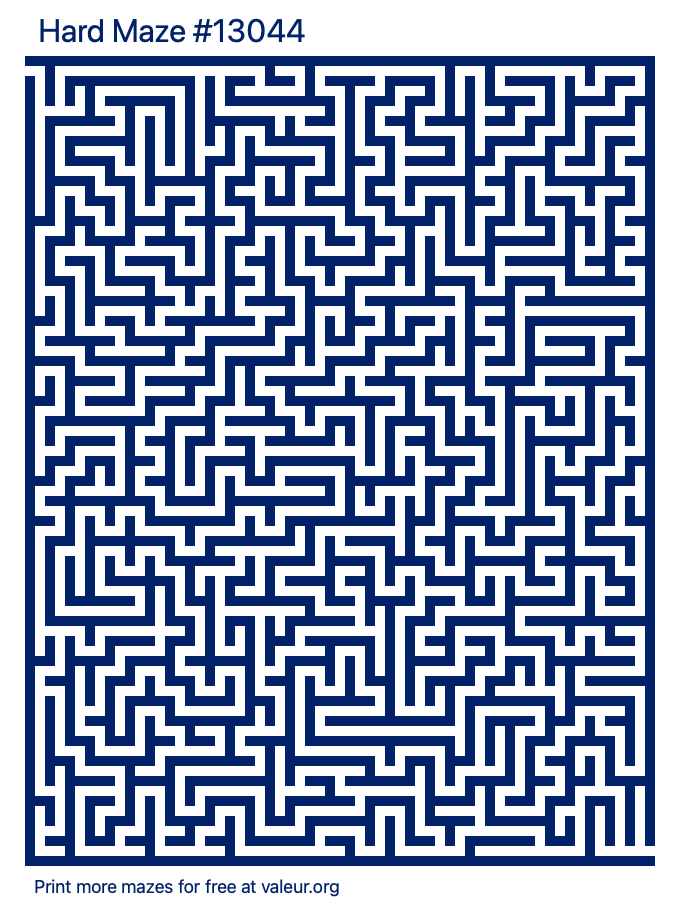 Free Printable Hard Maze number 13044