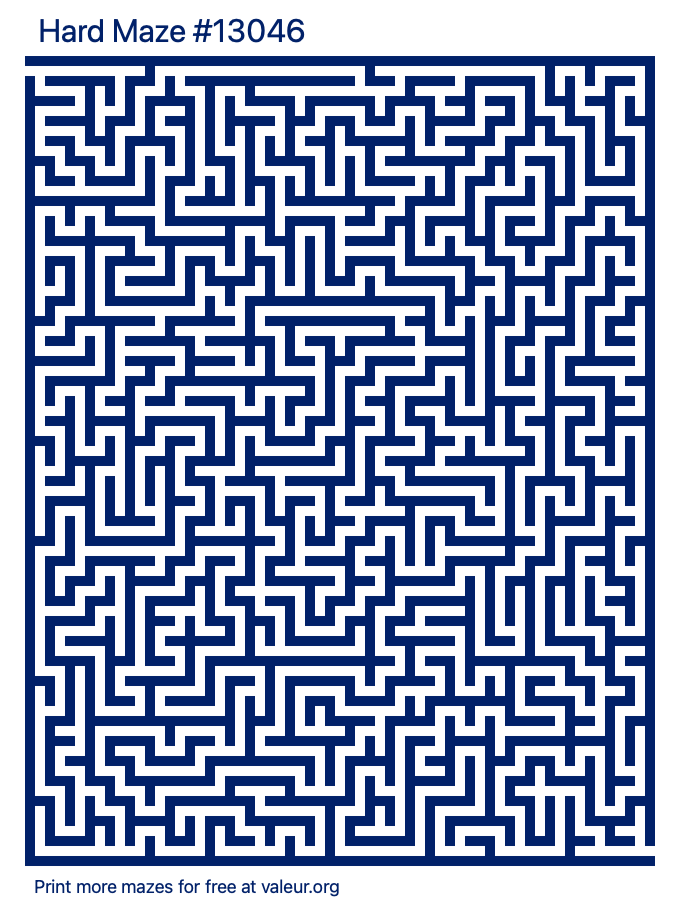 Free Printable Hard Maze number 13046