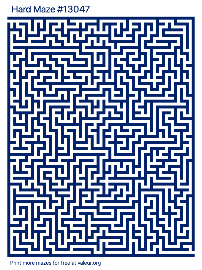 Free Printable Hard Maze number 13047