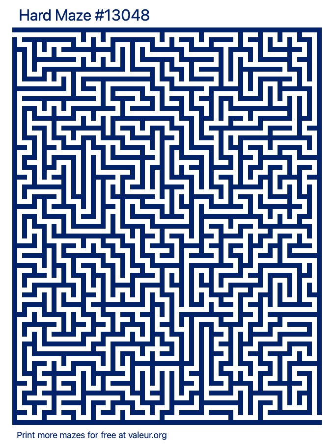 Free Printable Hard Maze number 13048