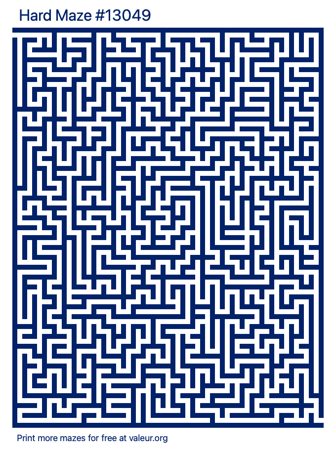 Free Printable Hard Maze number 13049