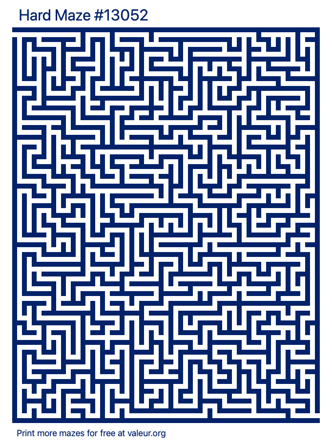 Free Printable Hard Maze number 13052