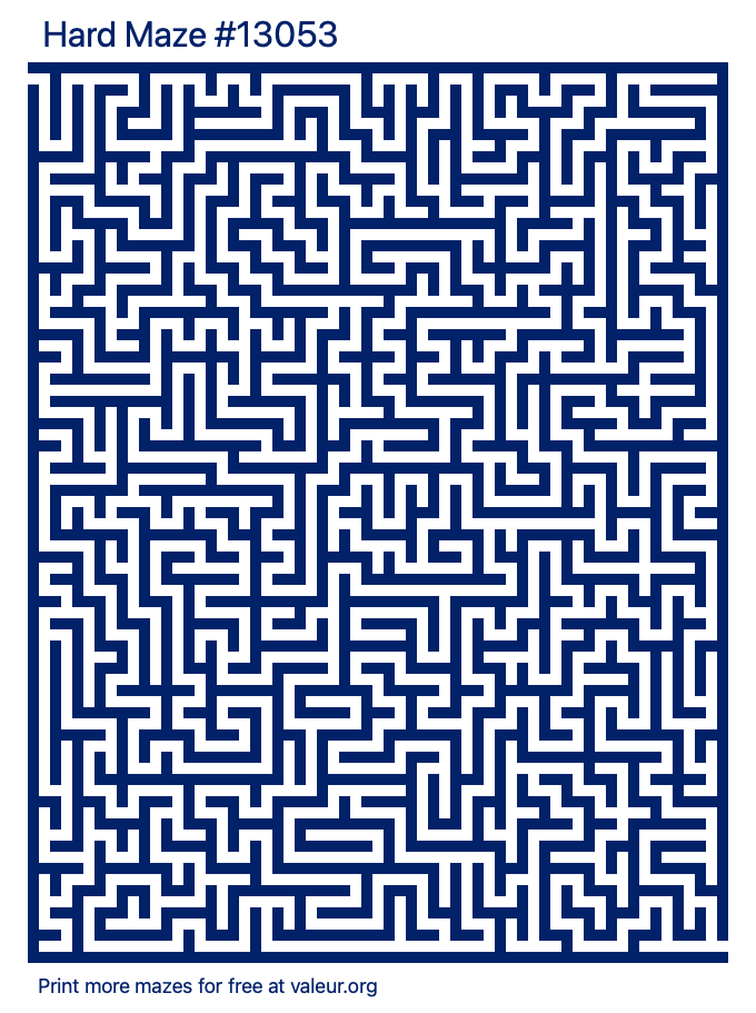 Free Printable Hard Maze number 13053