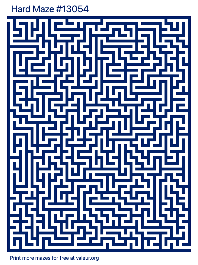 Free Printable Hard Maze number 13054