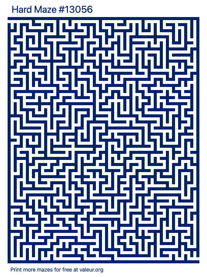 Free Printable Hard Maze number 13056