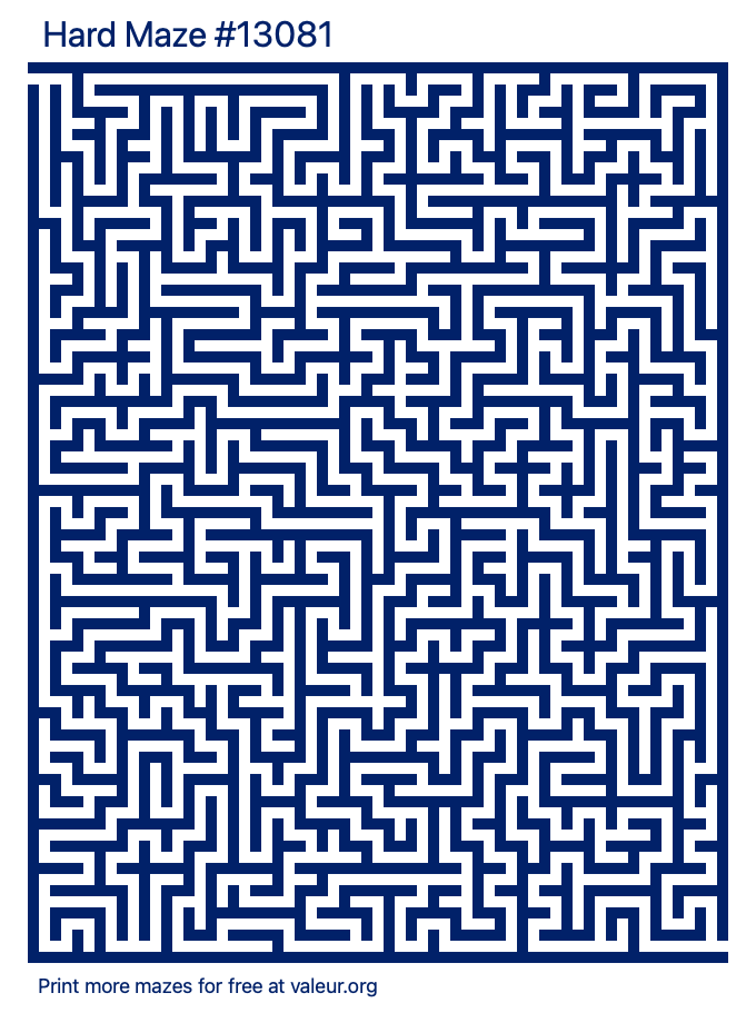 Free Printable Hard Maze number 13081