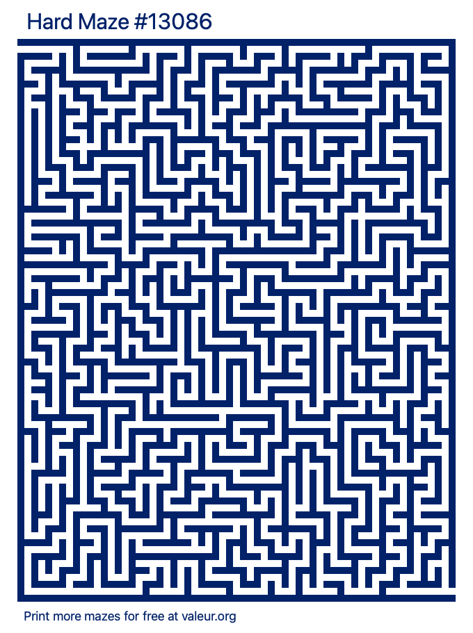 Free Printable Hard Maze number 13086