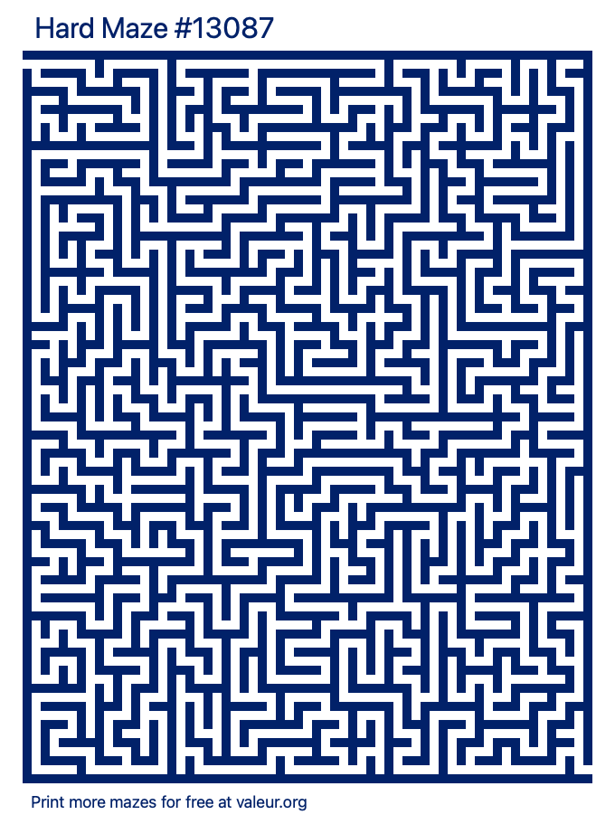 Free Printable Hard Maze number 13087