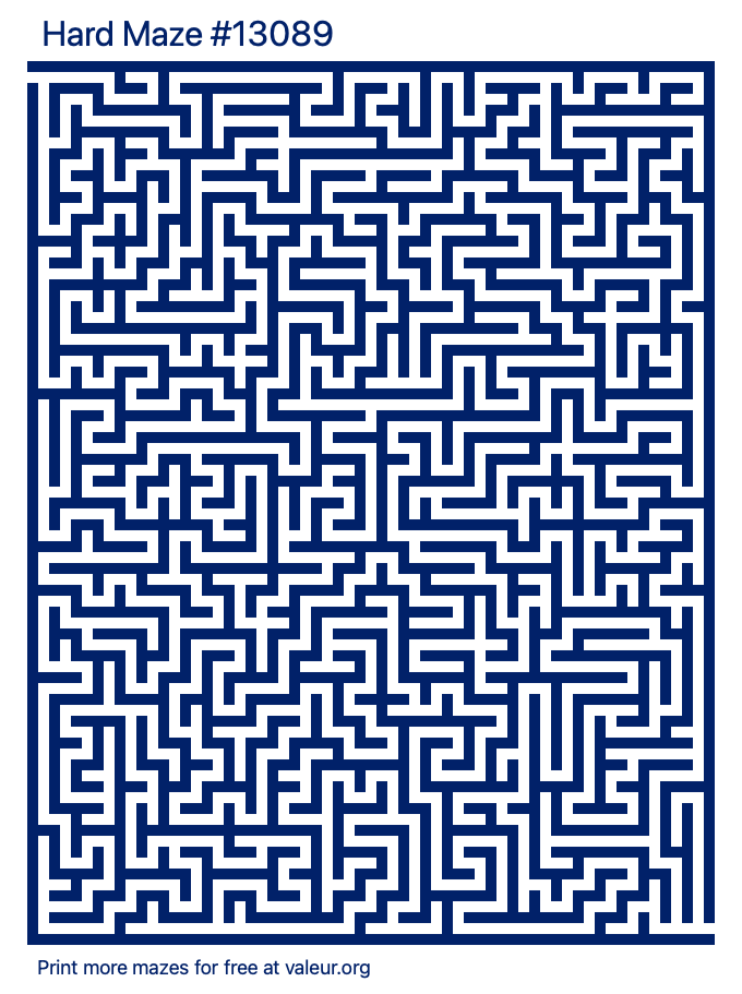 Free Printable Hard Maze number 13089