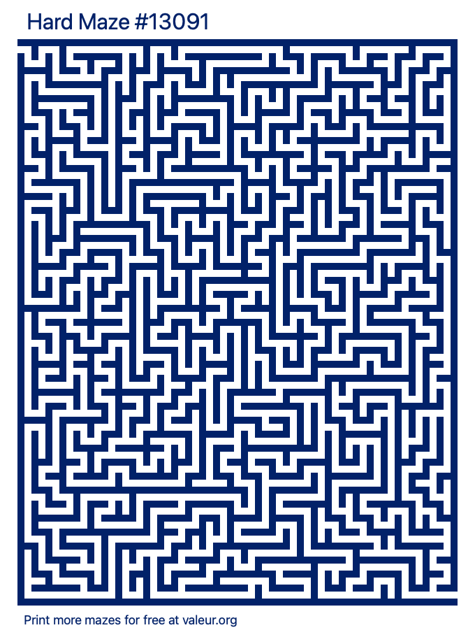 Free Printable Hard Maze number 13091