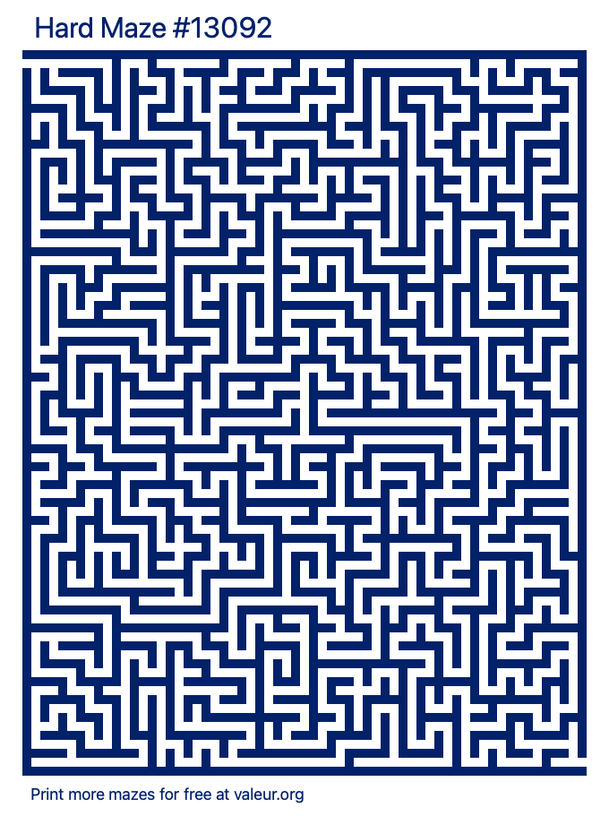 Free Printable Hard Maze number 13092