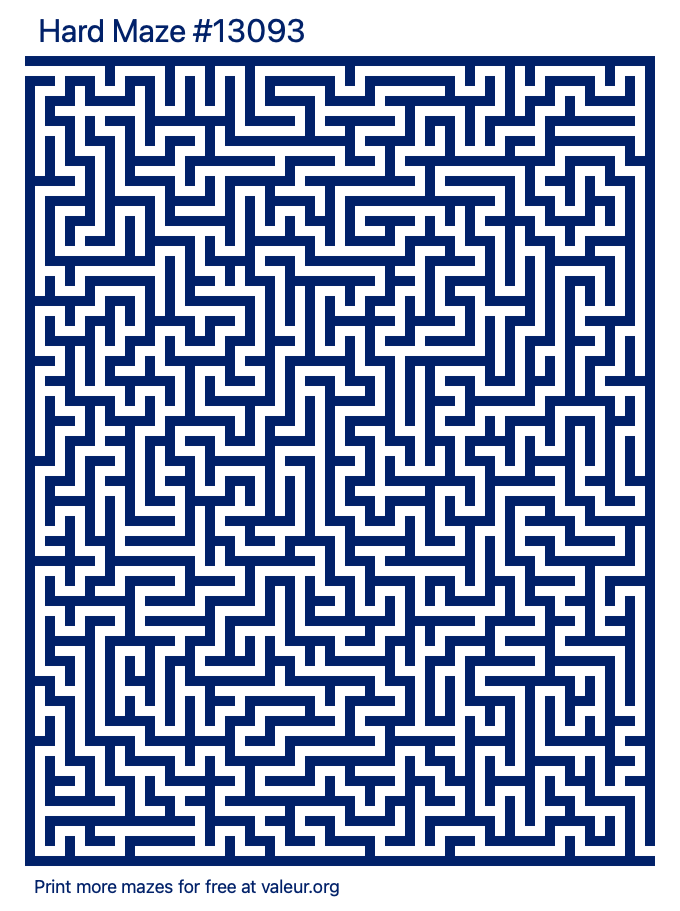 Free Printable Hard Maze number 13093