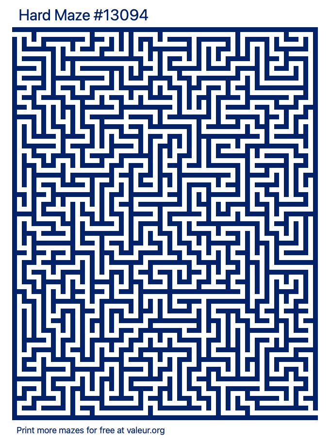 Free Printable Hard Maze number 13094