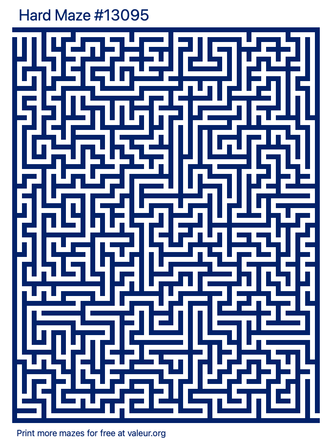 Free Printable Hard Maze number 13095