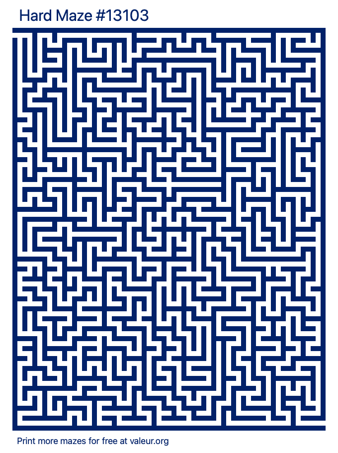 Free Printable Hard Maze number 13103
