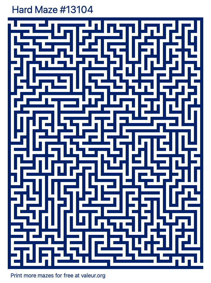 Free Printable Hard Maze number 13104