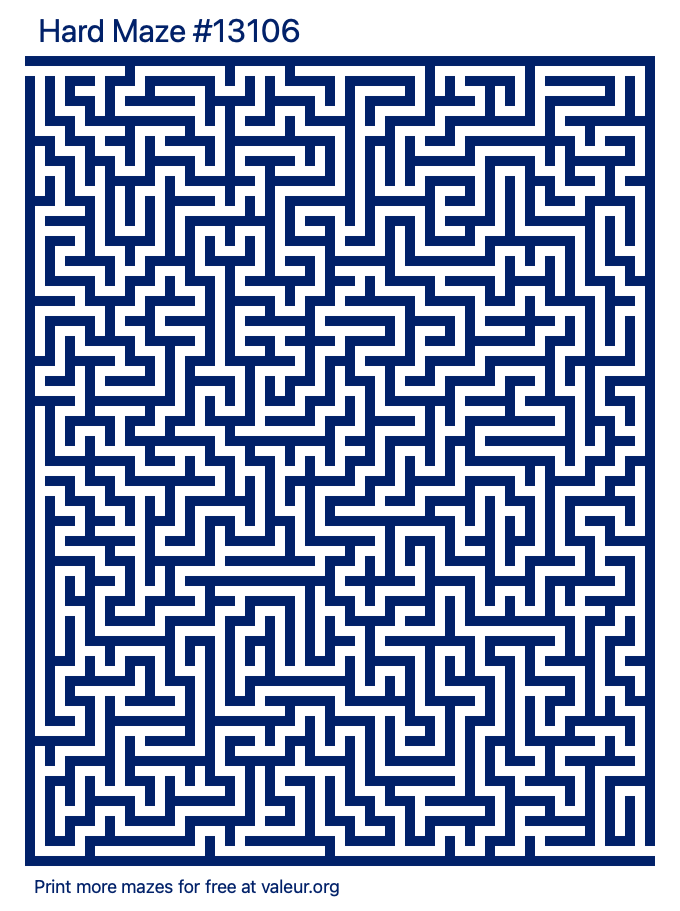 Free Printable Hard Maze number 13106