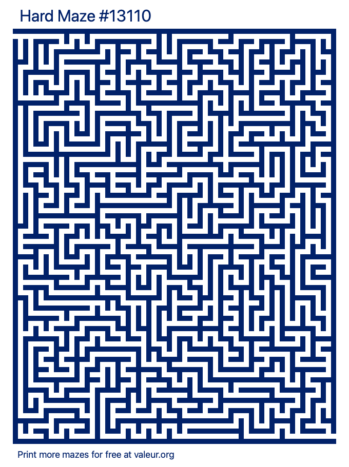 Free Printable Hard Maze number 13110